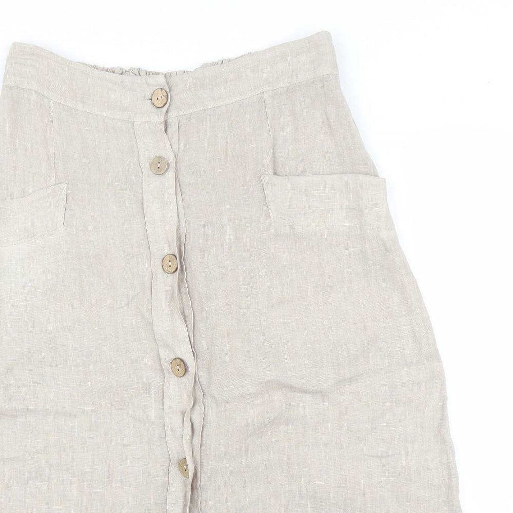 Woolovers Womens Beige   A-Line Skirt Size 10