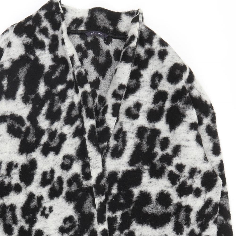 M&S Womens Grey Animal Print  Cardigan Jumper Size 20  - Leopard print