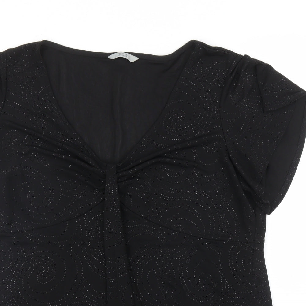 M&S Womens Black   Basic Blouse Size 18