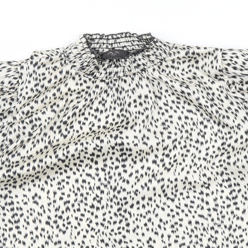 AX Womens Beige Animal Print  Basic Blouse Size 14  - Leopard print