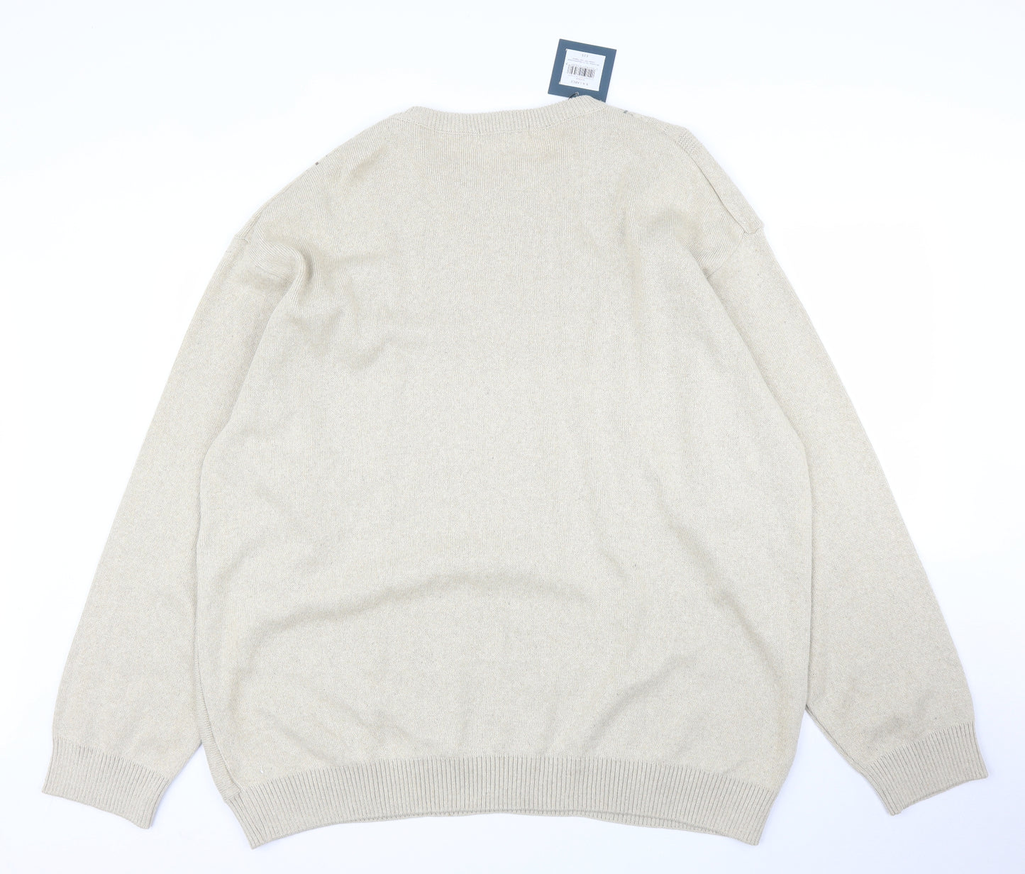 BHS Mens Beige Striped  Pullover Jumper Size 2XL