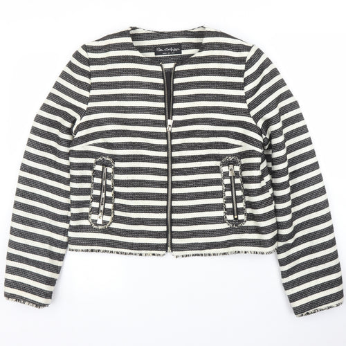 Miss Selfridge Womens Black Striped  Jacket  Size 12  - Chanel jacket