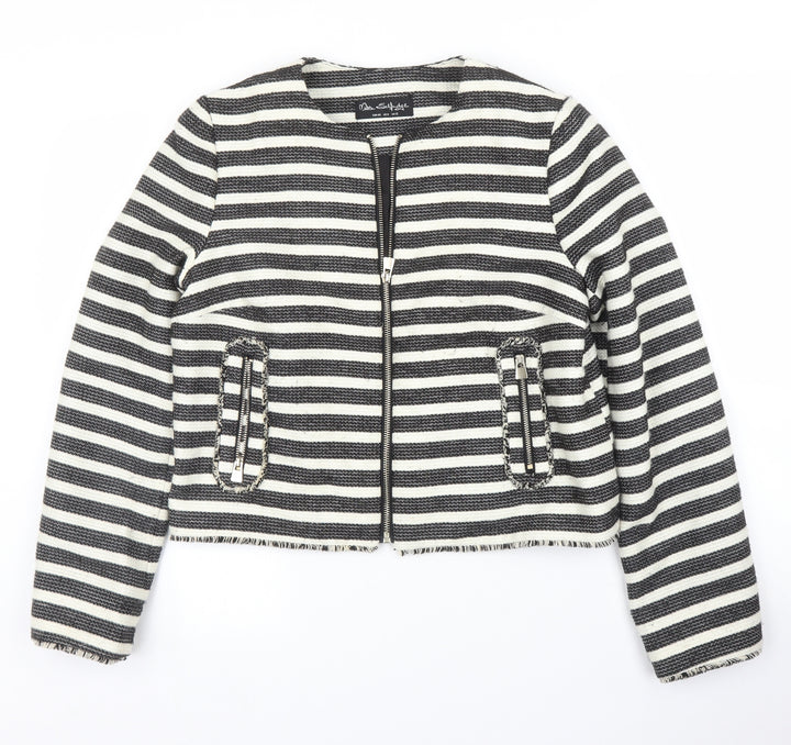 Miss Selfridge Womens Black Striped  Jacket  Size 12  - Chanel jacket