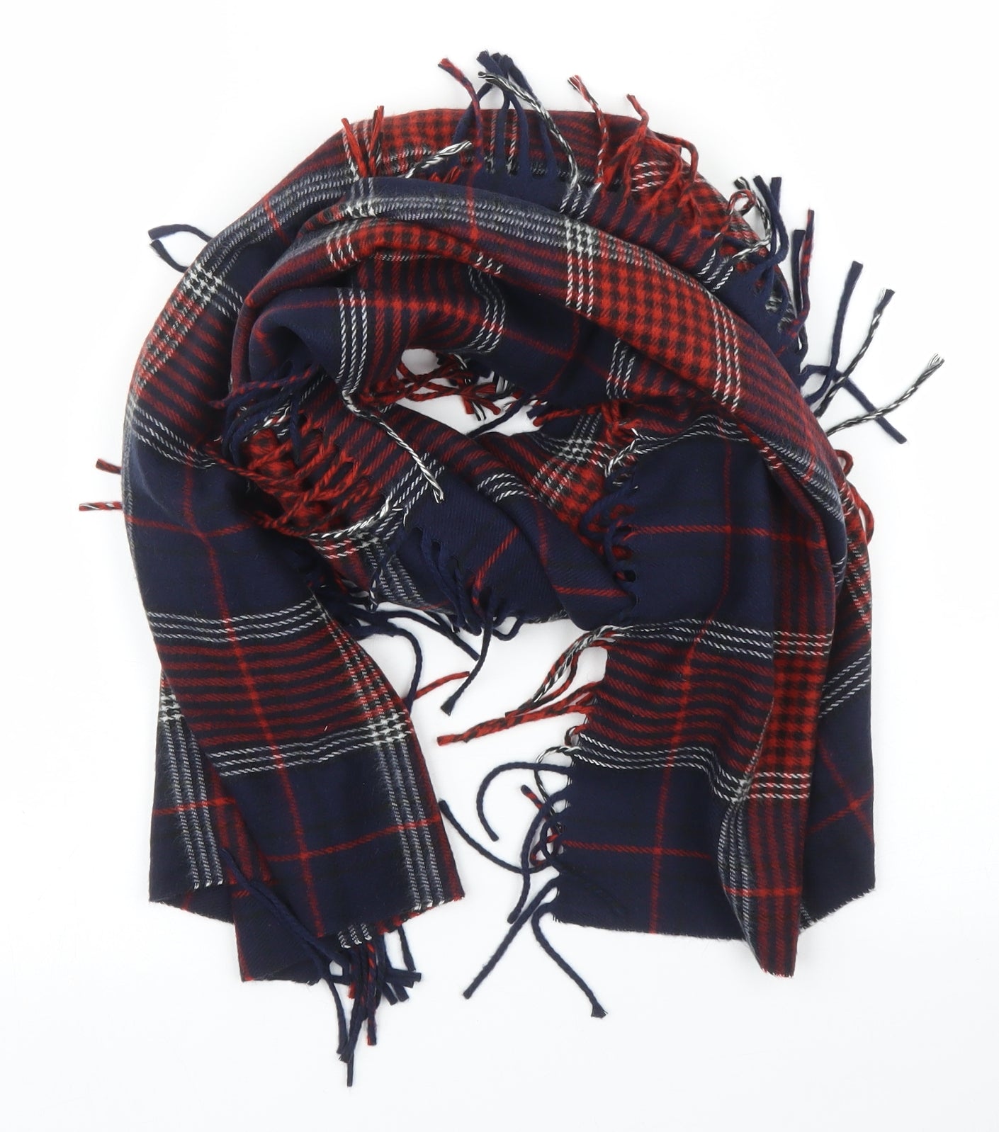 M&S Mens Blue Plaid  Scarf  One Size