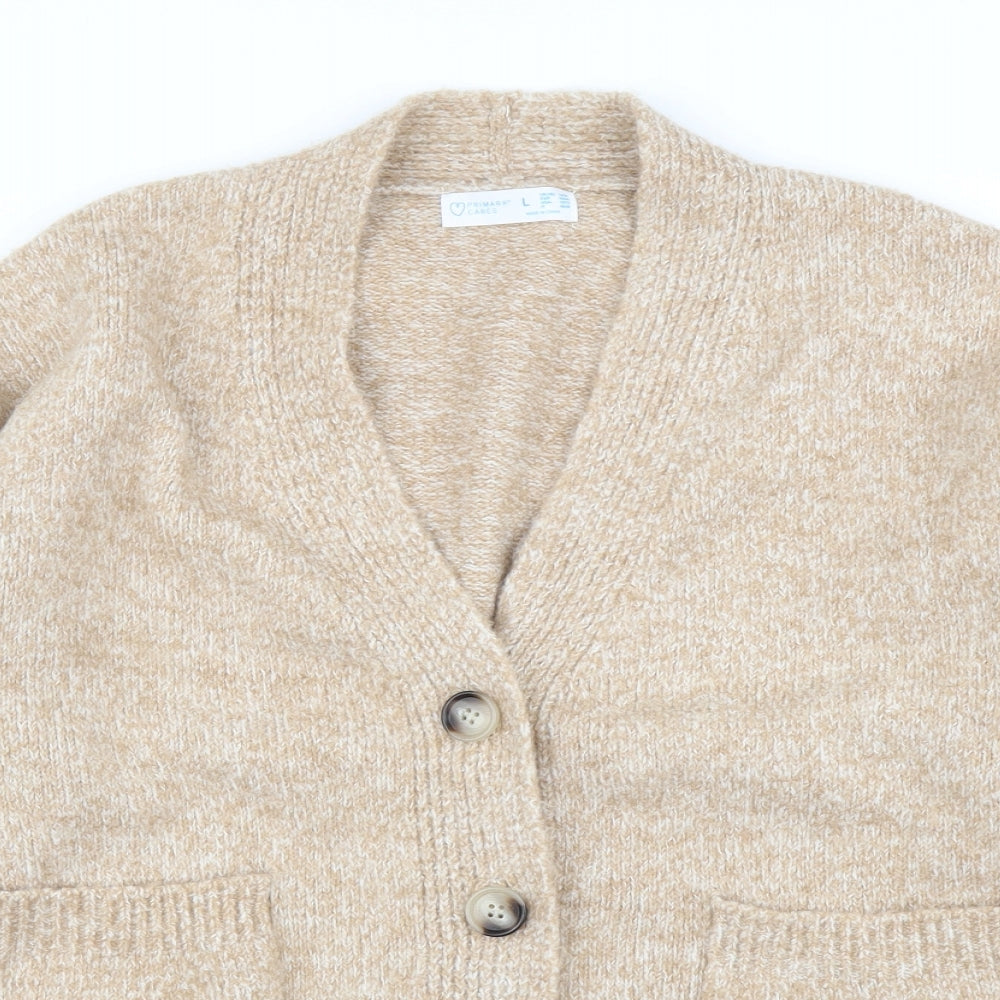 Primark Womens Beige   Cardigan Jumper Size L
