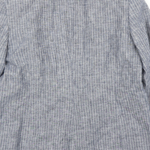 BM Womens Blue Striped  Jacket Blazer Size 12