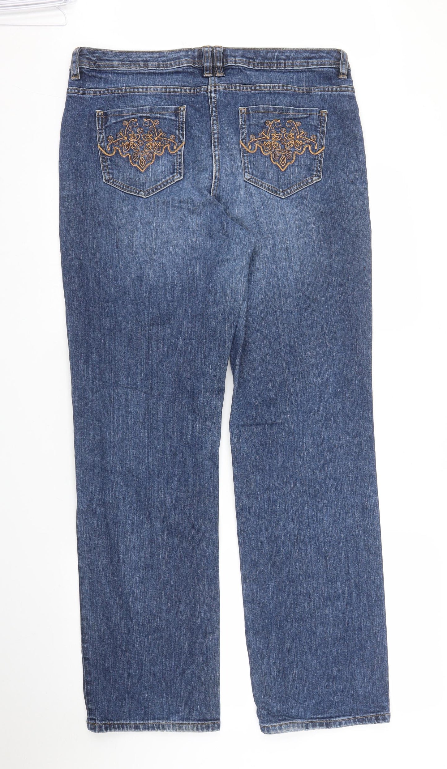 C&A Womens Blue  Denim Straight Jeans Size 16 L31 in