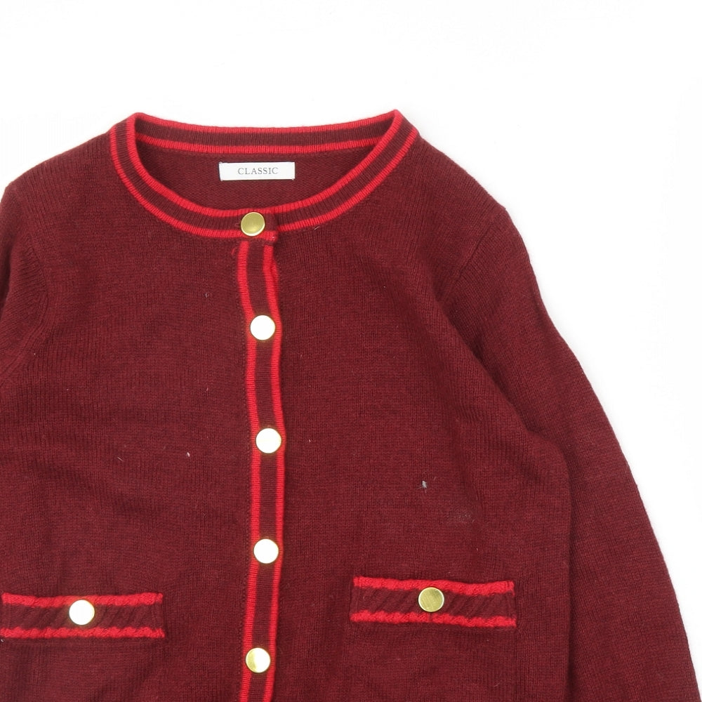 M&S Womens Red   Cardigan Jumper Size 12