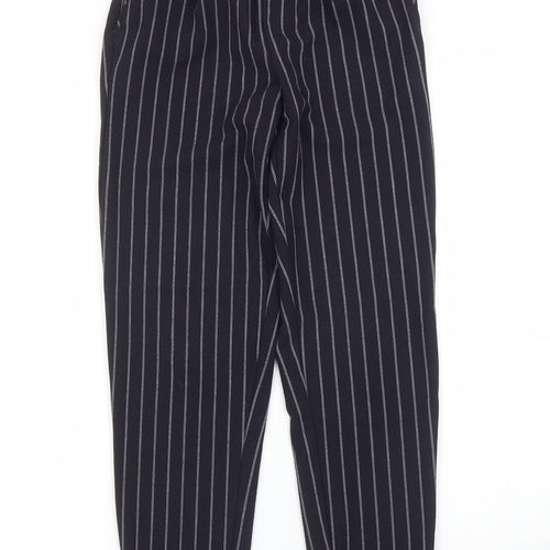 Bershka Womens Blue Striped  Carrot Trousers Size XS L24 in