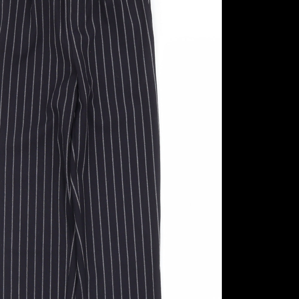 Bershka Womens Blue Striped  Carrot Trousers Size XS L24 in