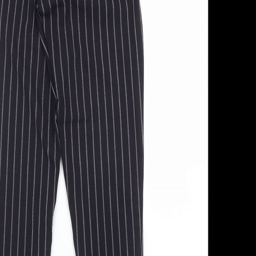 Bershka Womens Blue Striped  Carrot Trousers Size XS L24 in