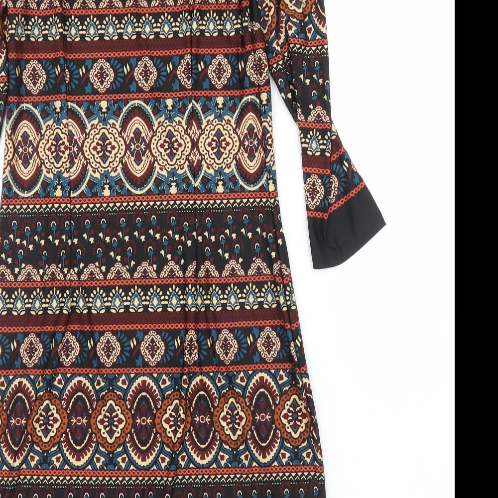 Primark Womens Brown Batik  A-Line  Size 6