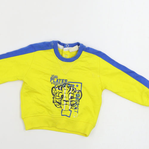 Preworn  Boys Yellow   Pullover Jumper Size 6-9 Months