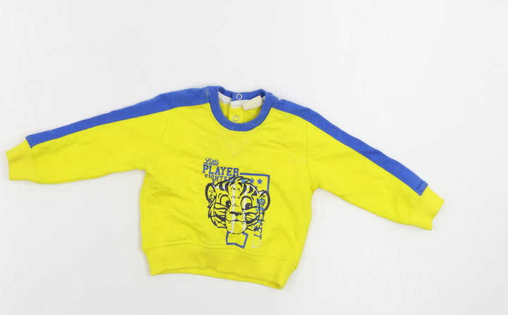 Preworn Boys Yellow Pullover Jumper Size 6-9 Months