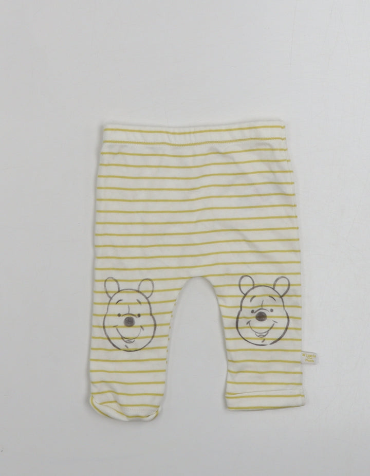 Disney Girls White Spotted Jogger Leggings Size 3-6 Months
