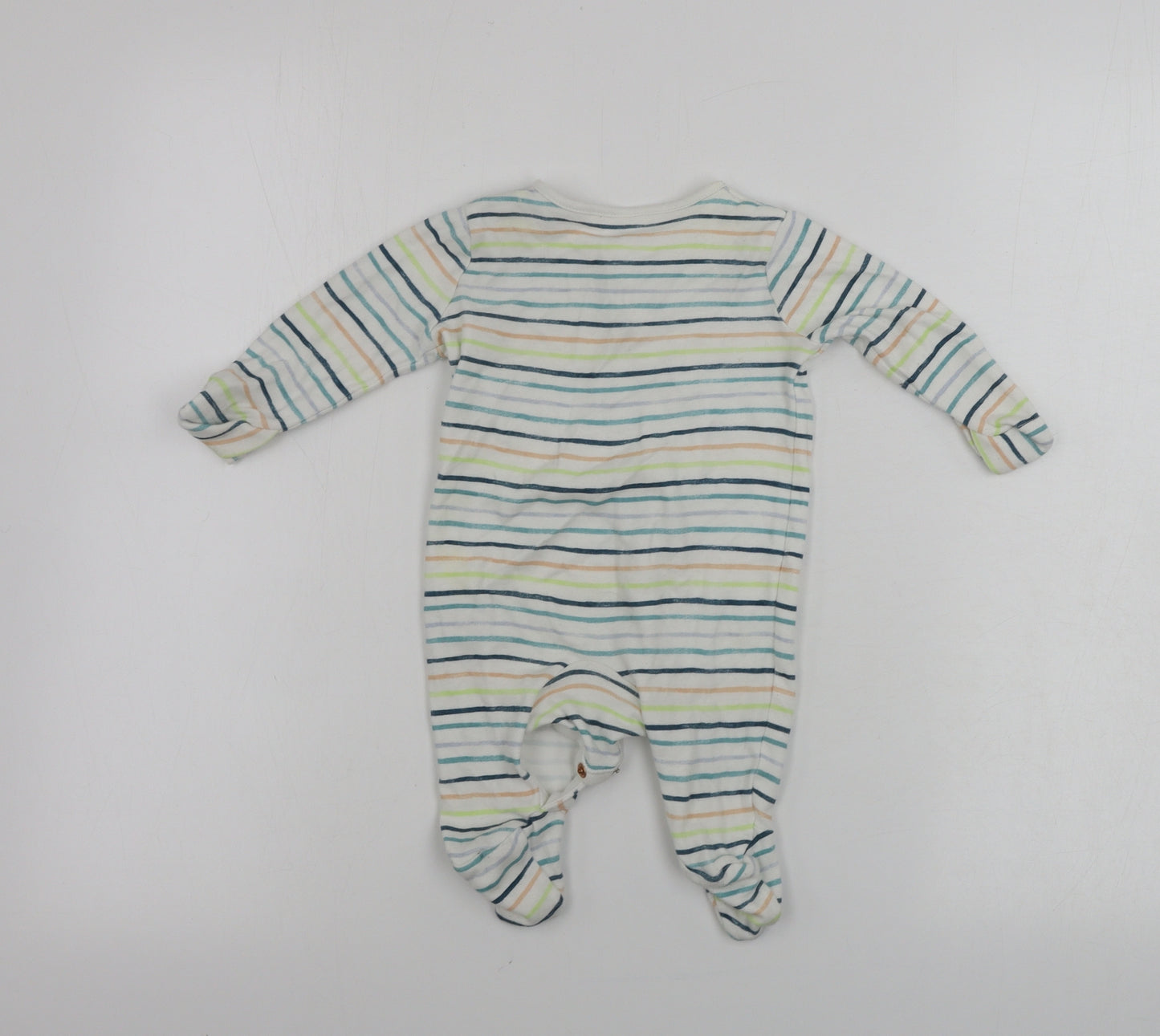 TU Boys White Striped  Babygrow One-Piece Size 0-3 Months