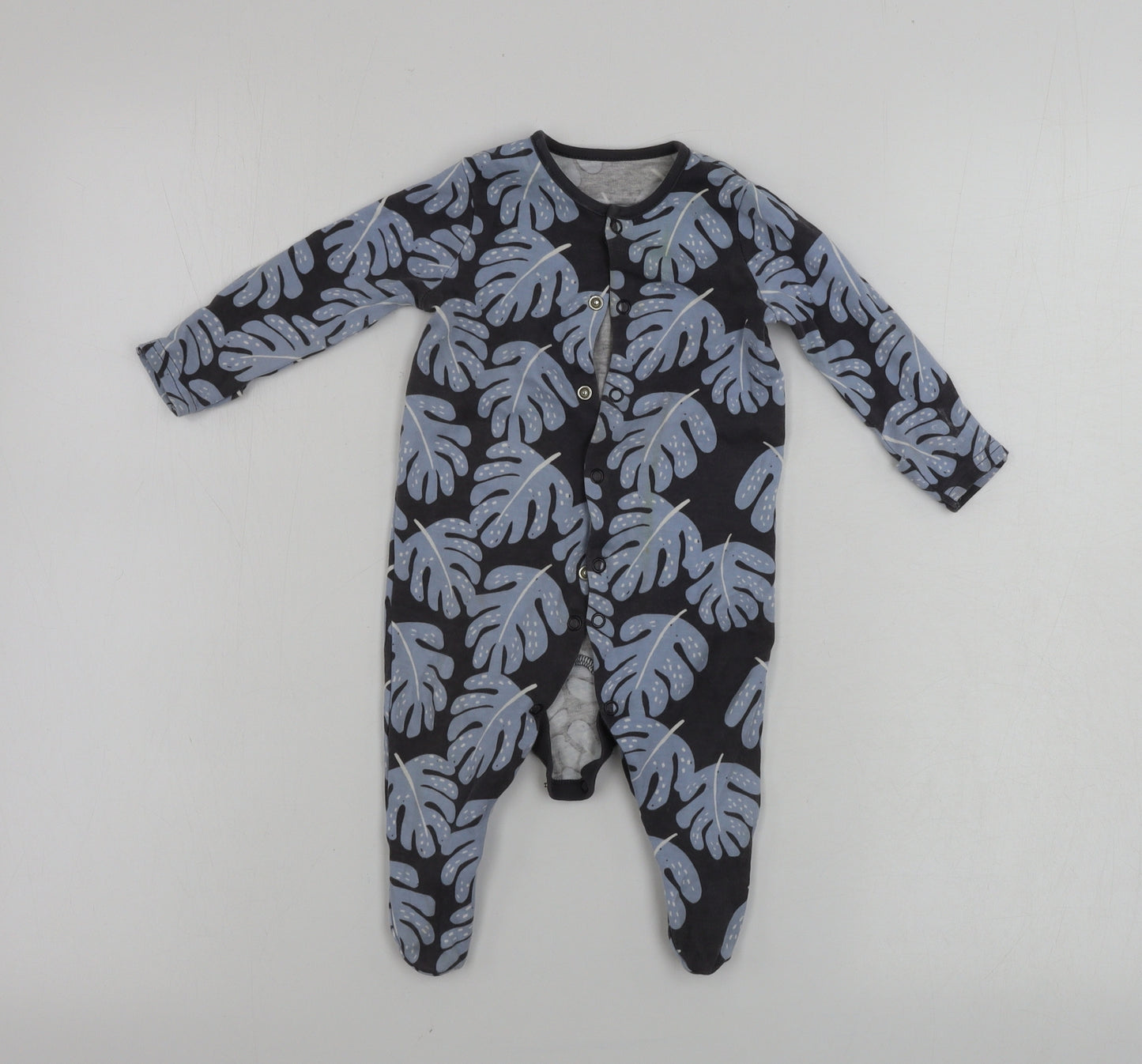 TU Boys Grey Floral  Babygrow One-Piece Size 0-3 Months