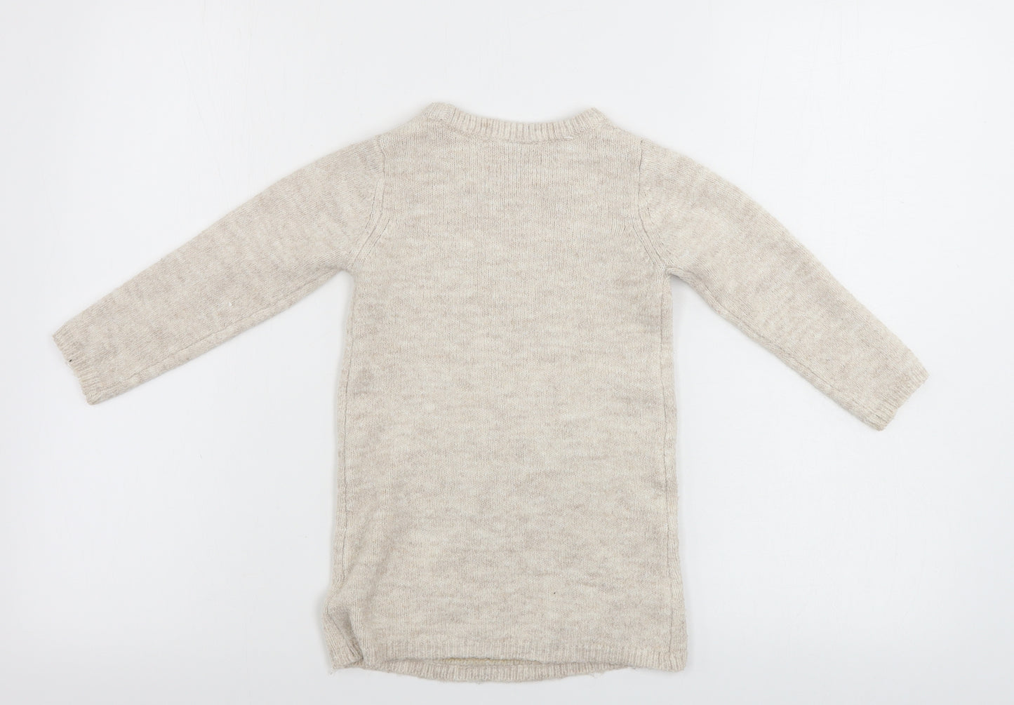 TU Girls Beige   Jumper Dress  Size 2 Years