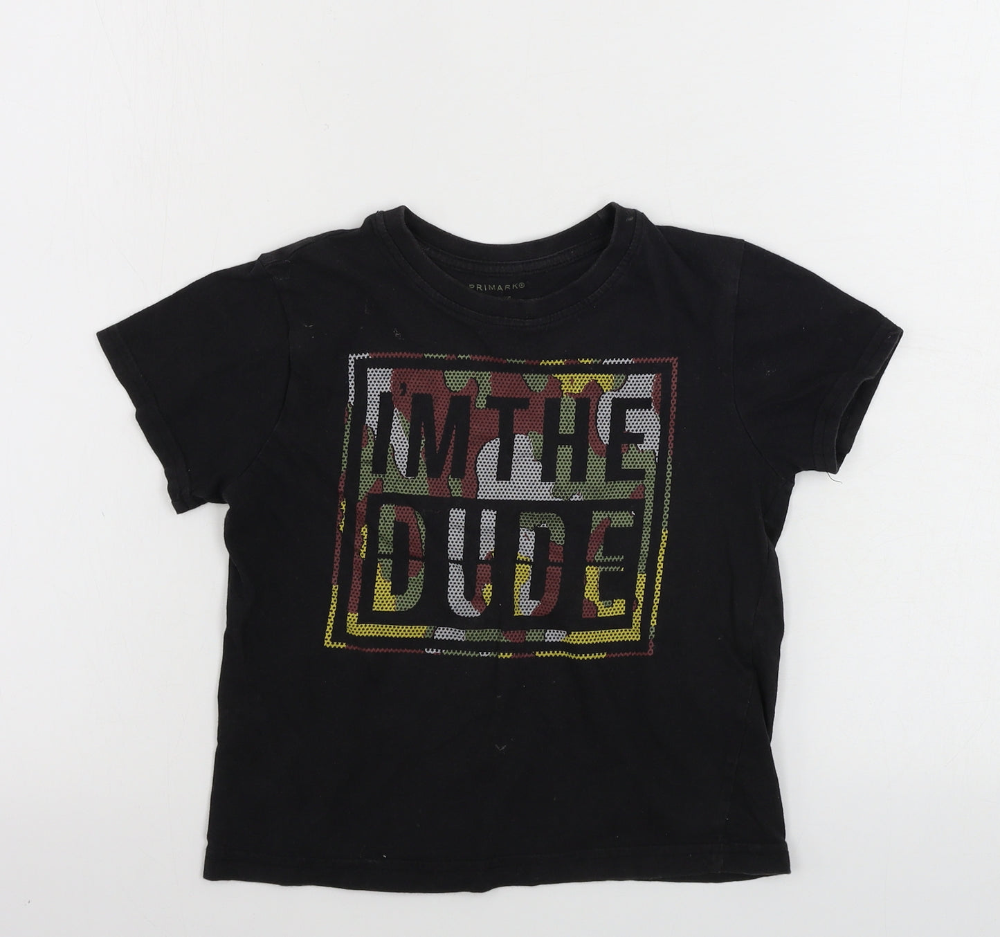 Primark  Boys Black   Basic T-Shirt Size 5-6 Years