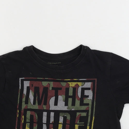 Primark  Boys Black   Basic T-Shirt Size 5-6 Years
