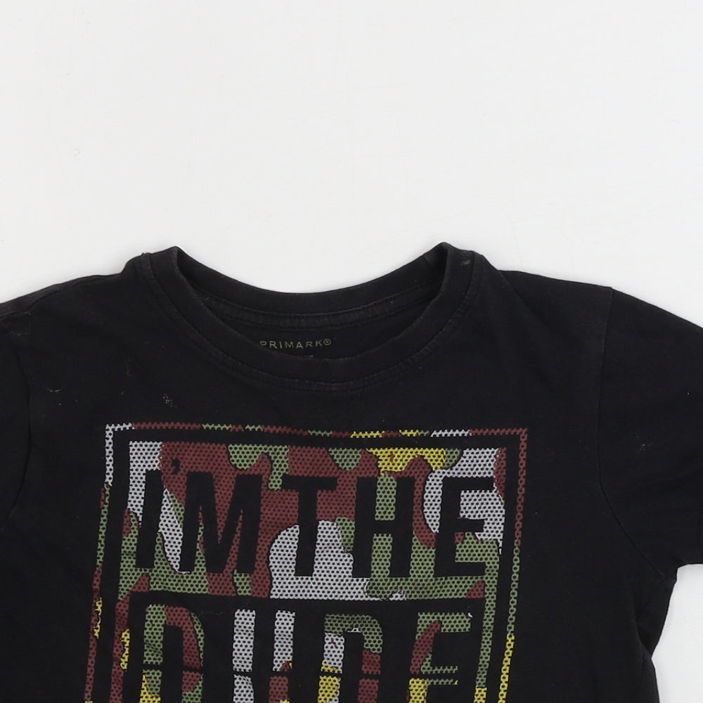 Primark  Boys Black   Basic T-Shirt Size 5-6 Years