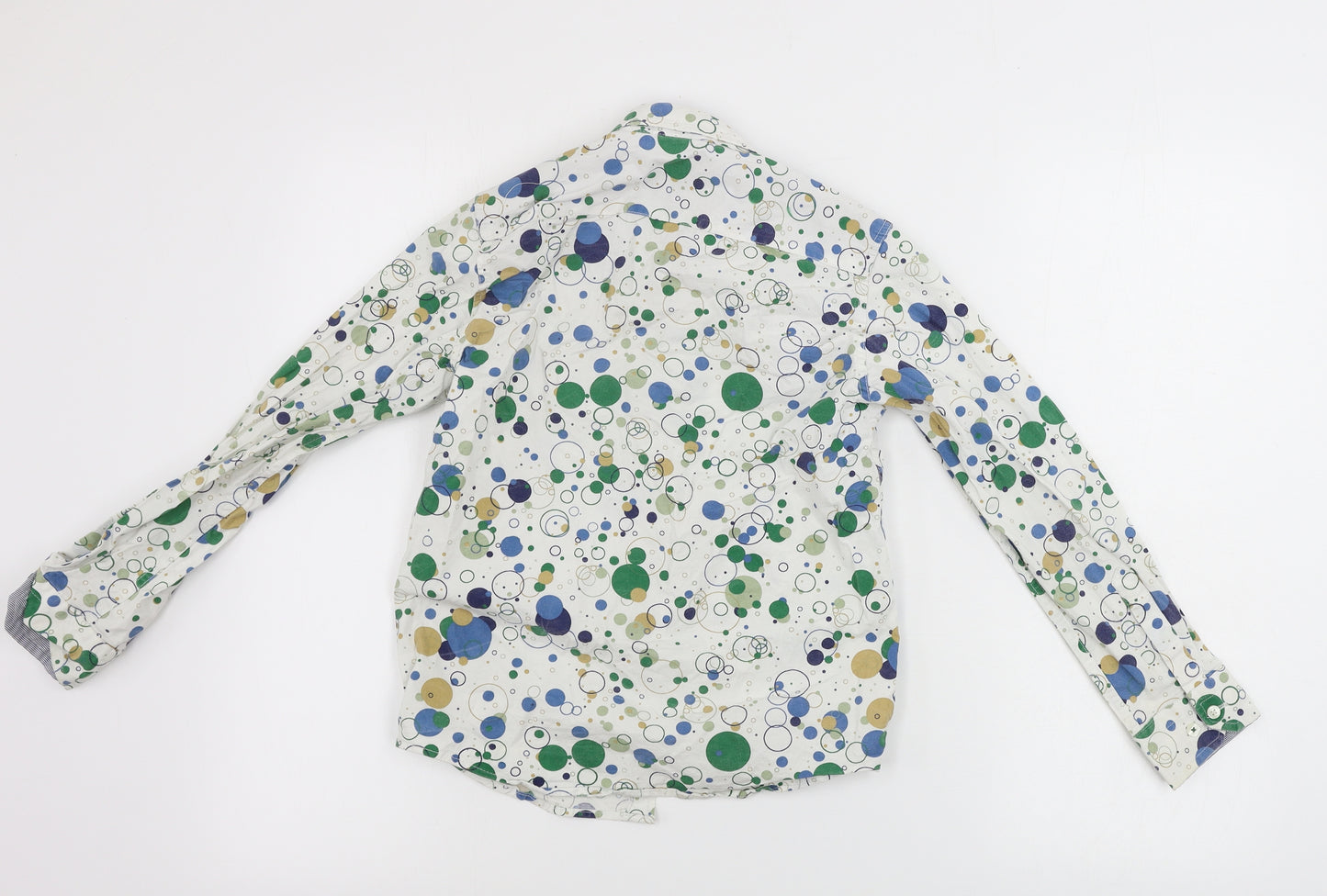 Steel & Jelly   Boys White Polka Dot  Basic Button-Up Size 9-10 Years