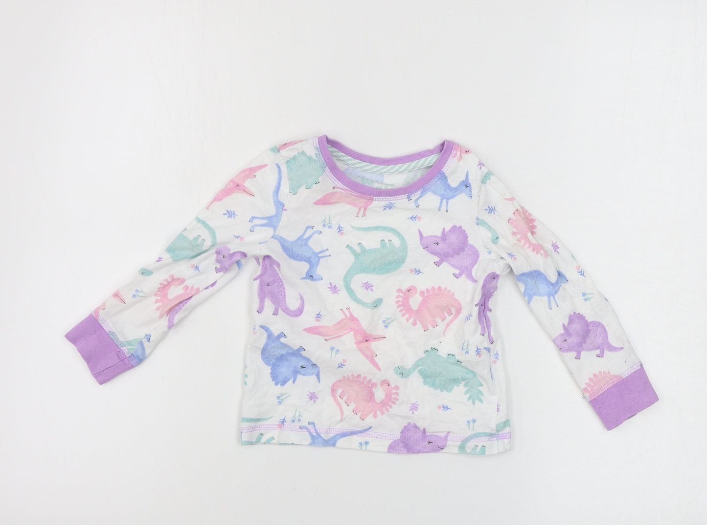 TU Girls White Animal Print  Basic T-Shirt Size 2-3 Years
