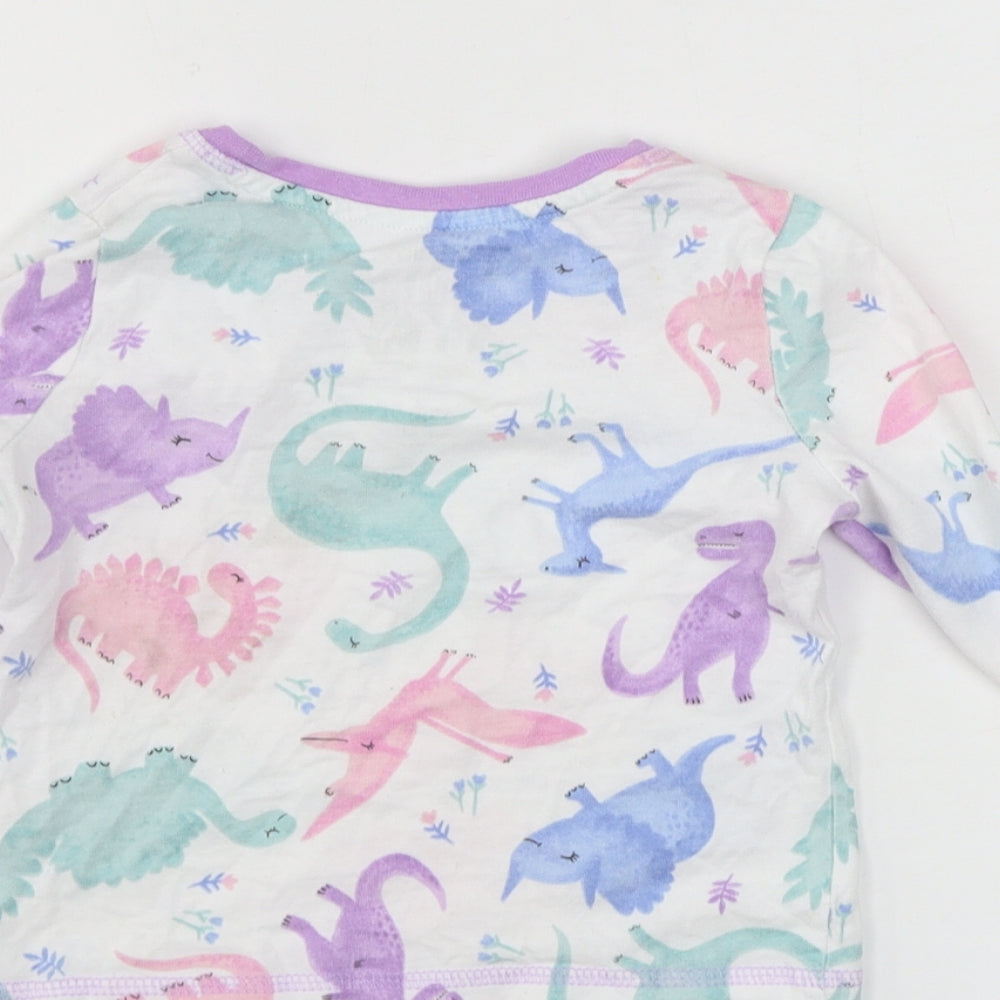 TU Girls White Animal Print  Basic T-Shirt Size 2-3 Years