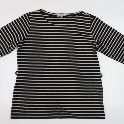 Mimosa  Womens White Striped  Pullover Jumper Size 16