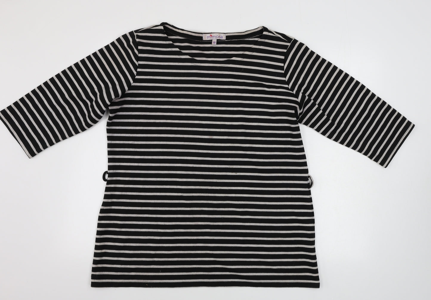 Mimosa  Womens White Striped  Pullover Jumper Size 16