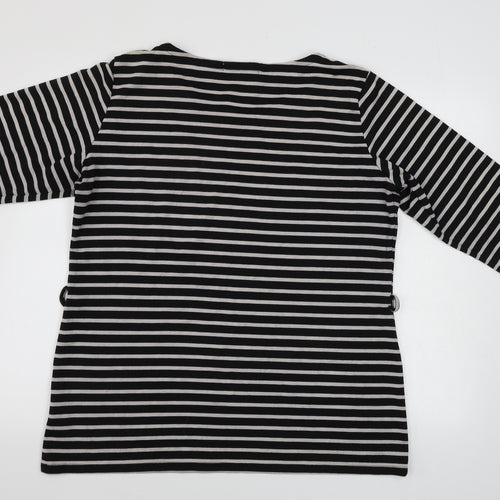 Mimosa  Womens White Striped  Pullover Jumper Size 16
