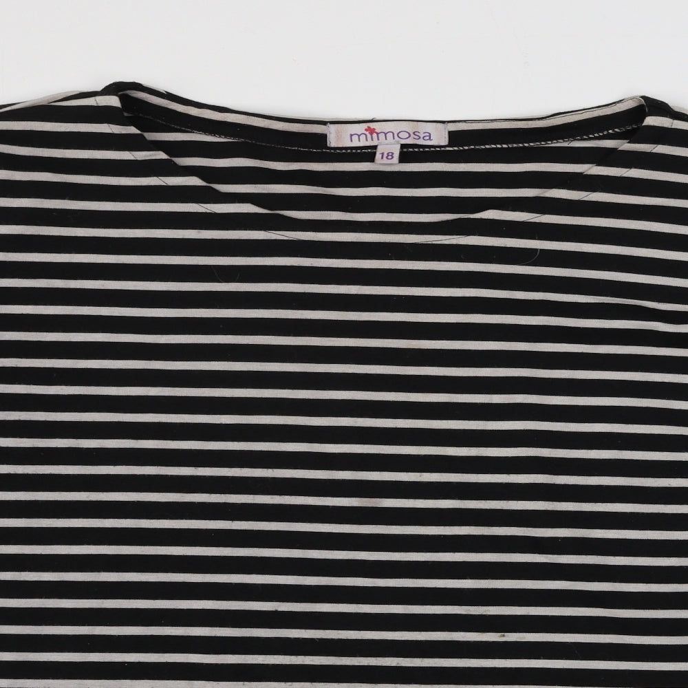 Mimosa  Womens White Striped  Pullover Jumper Size 16