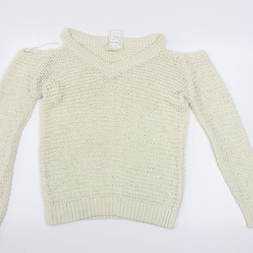 Papaya  Womens Ivory   Pullover Jumper Size L