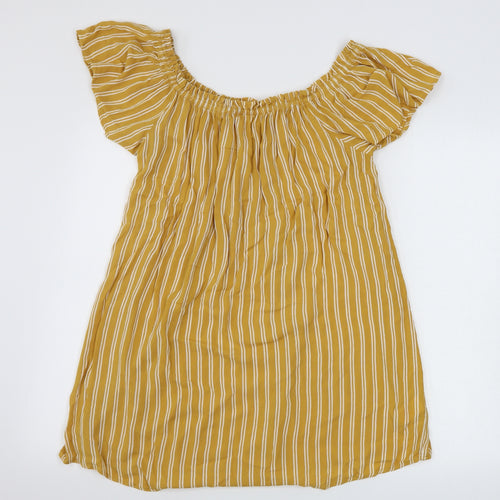 Primark  Womens Beige Striped  Basic Blouse Size 8