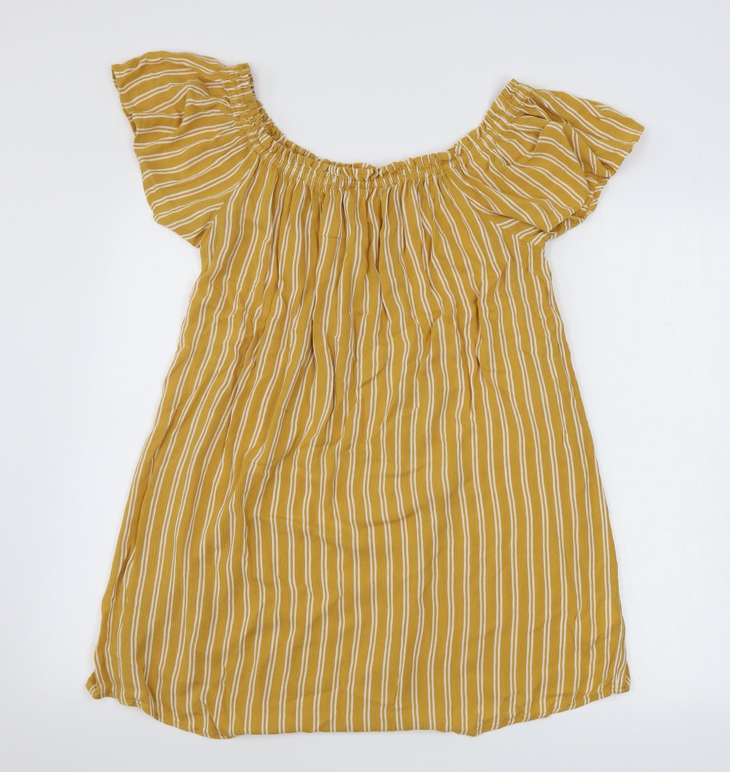 Primark  Womens Beige Striped  Basic Blouse Size 8