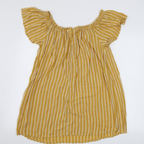 Primark  Womens Beige Striped  Basic Blouse Size 8