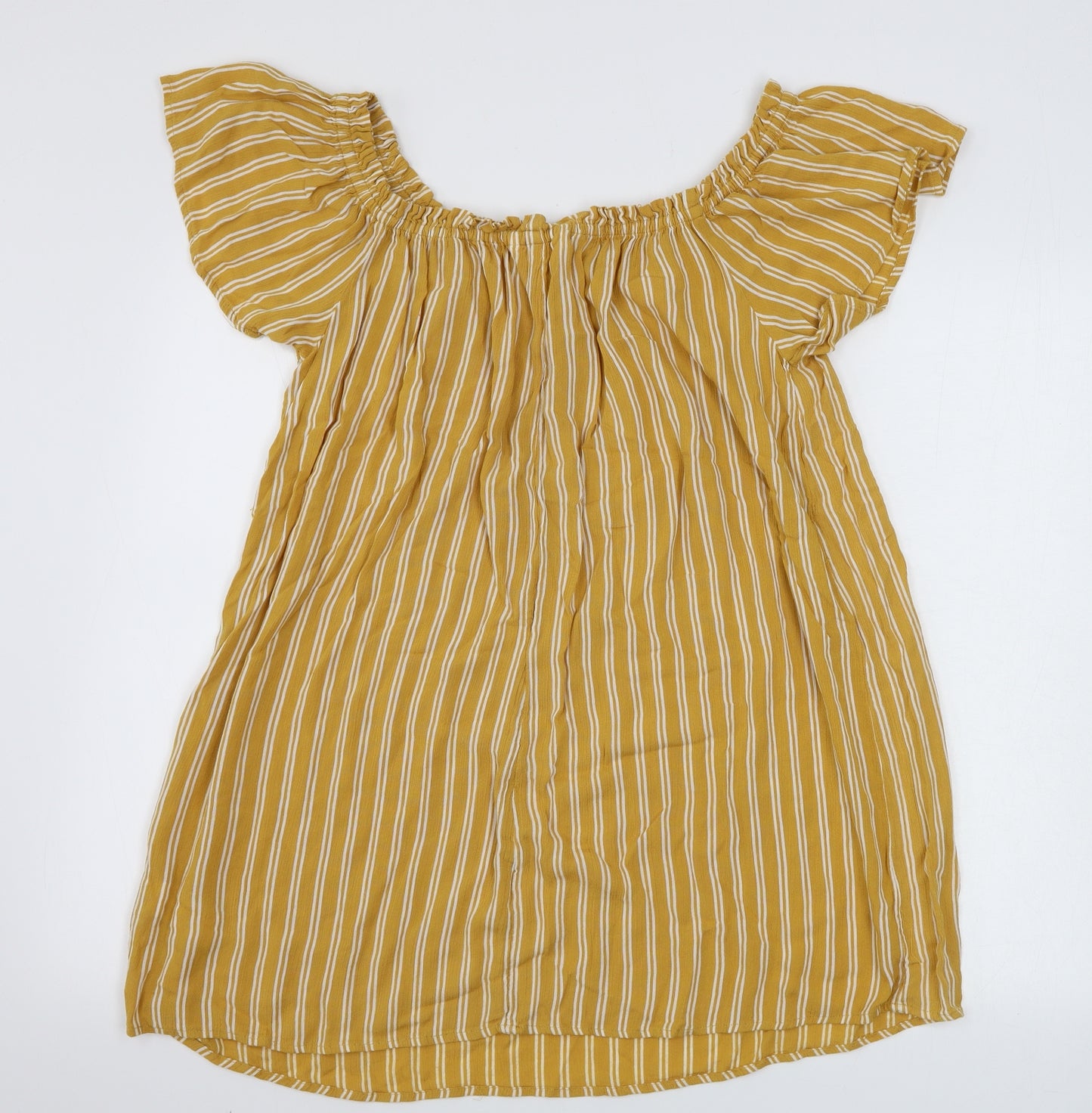 Primark  Womens Beige Striped  Basic Blouse Size 8