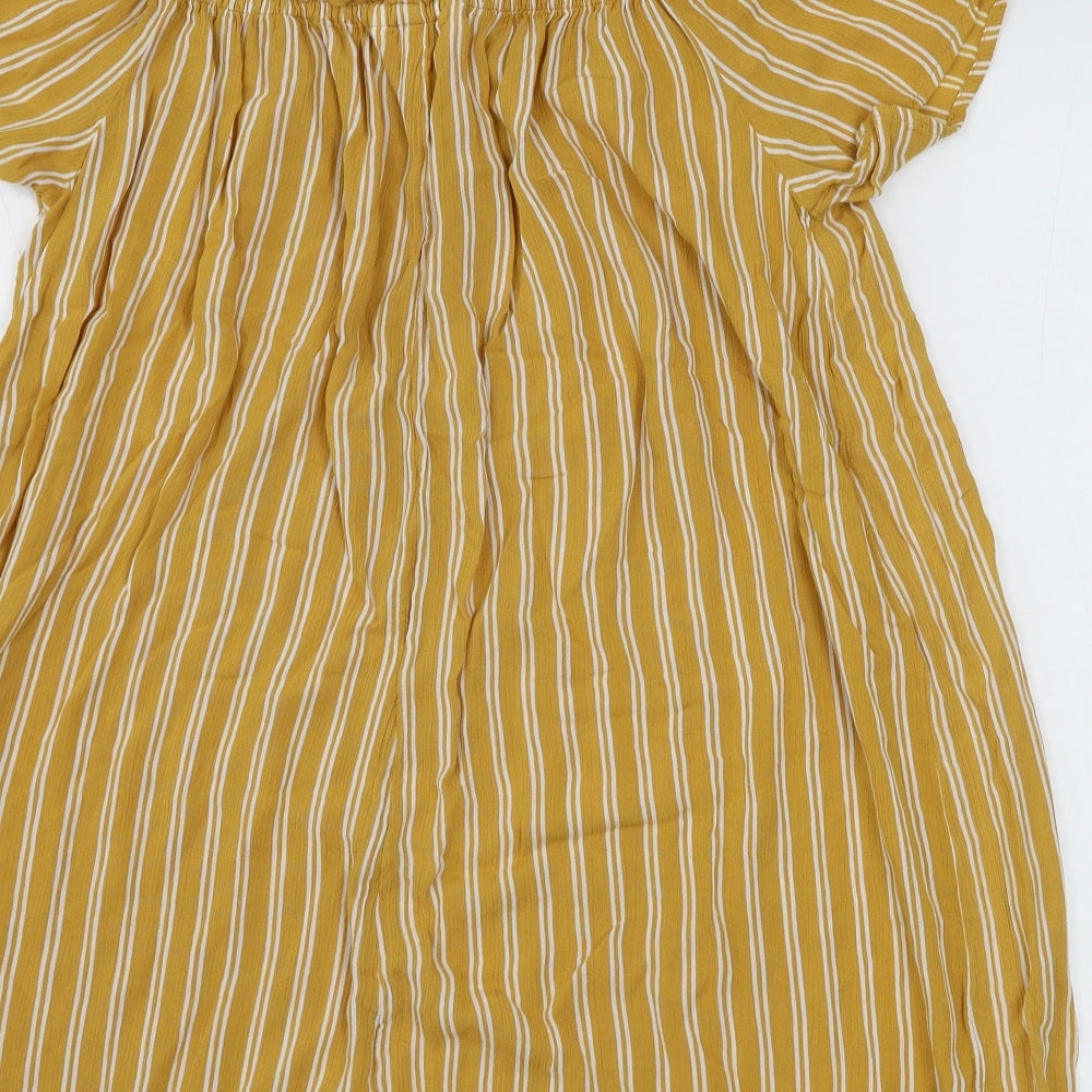 Primark  Womens Beige Striped  Basic Blouse Size 8