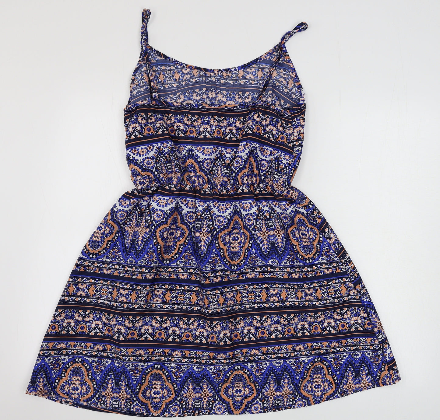New Look  Womens Blue Geometric  A-Line  Size 8
