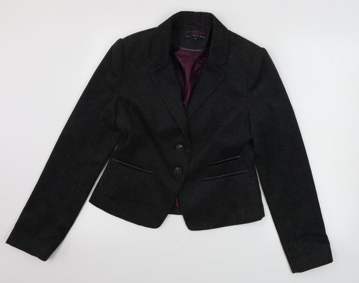 New Look Womens Grey Check Jacket Blazer Size 12