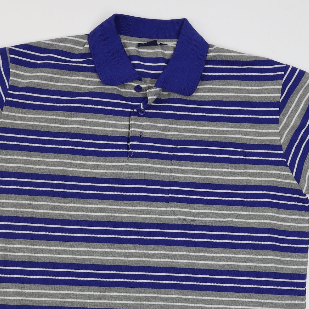 High Street  Mens Grey Striped   Polo Size 2XL