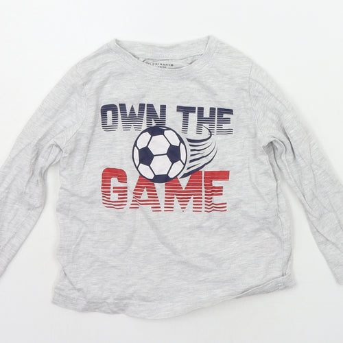 Primark Boys Grey   Basic T-Shirt Size 2-3 Years