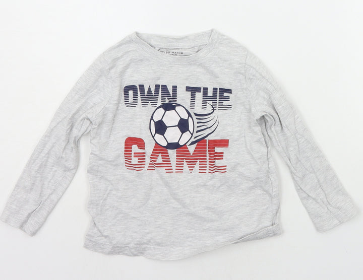 Primark Boys Grey   Basic T-Shirt Size 2-3 Years