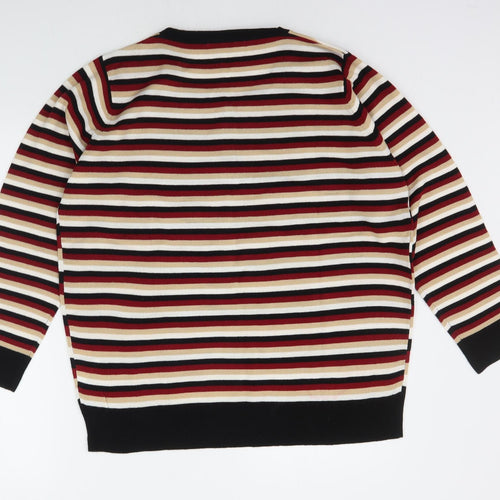 EWM Womens Multicoloured Striped  Pullover Jumper Size L