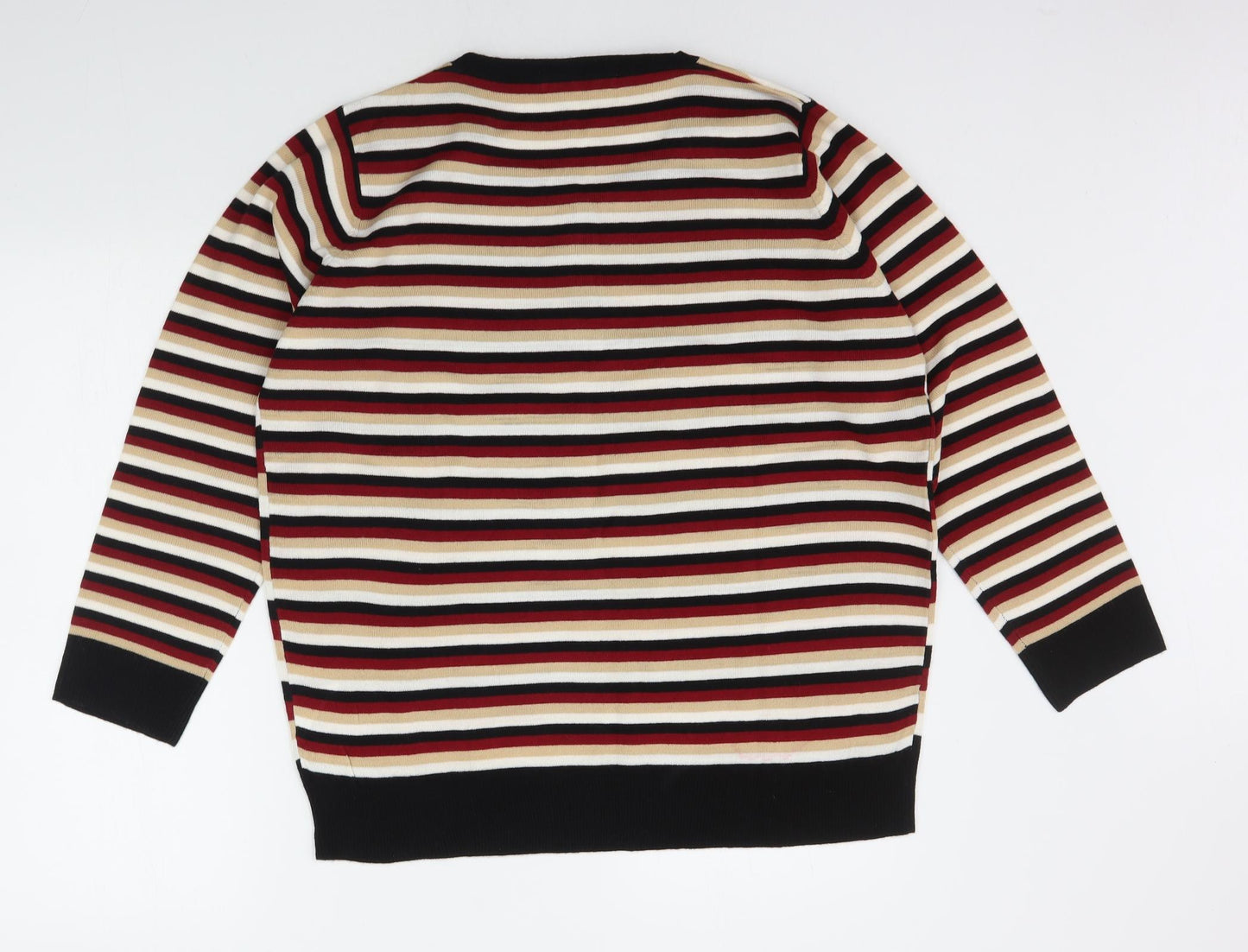 EWM Womens Multicoloured Striped  Pullover Jumper Size L