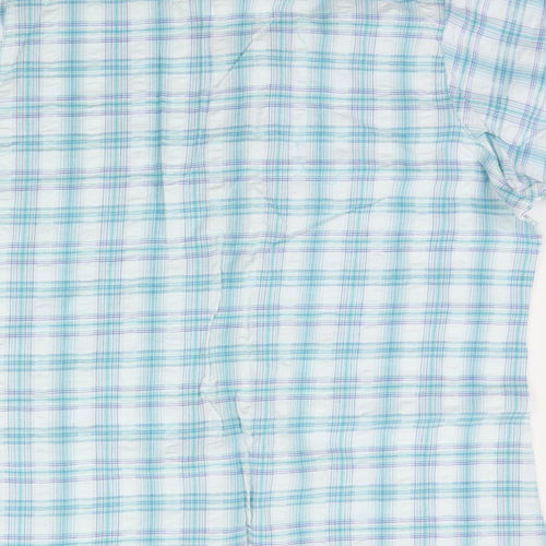 Regetta Womens Blue Check  Basic Button-Up Size 20