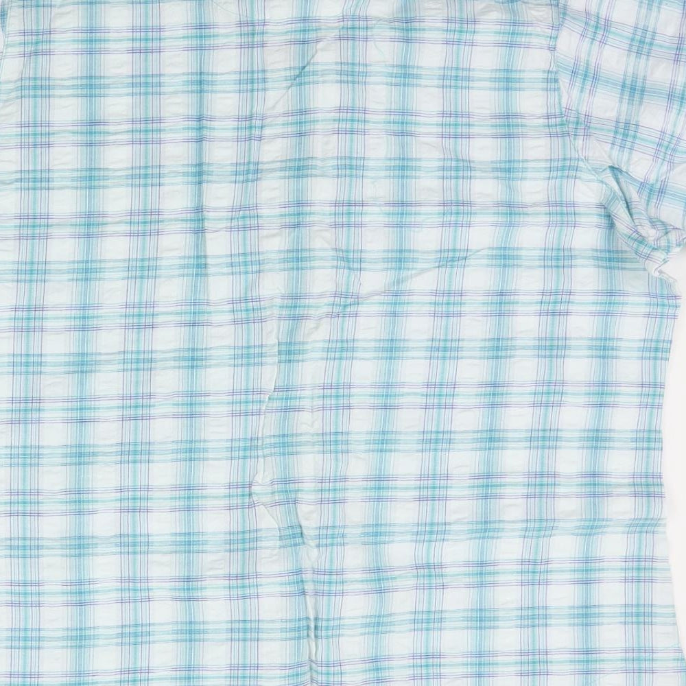 Regetta Womens Blue Check  Basic Button-Up Size 20