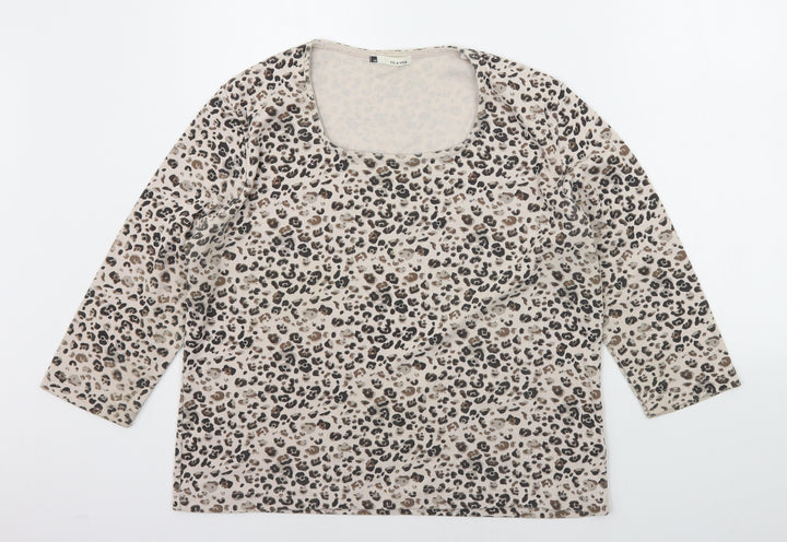 Viz A Viz Womens Beige Argyle/Diamond Pullover Jumper Size 18