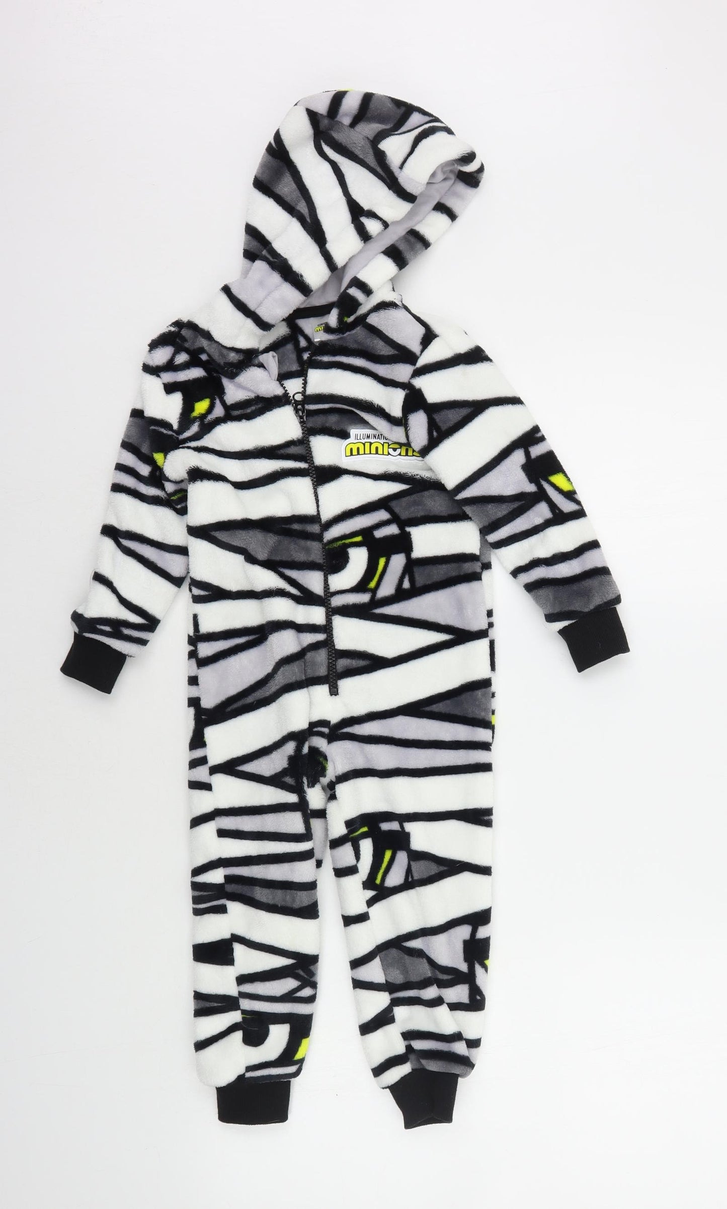 tesco Girls Black Striped  Top One Piece Size 2-3 Years  - minions