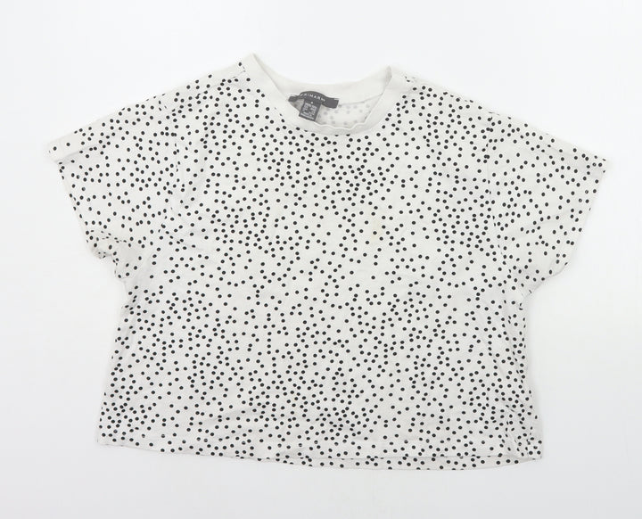 New Look Womens White Polka Dot Basic T-Shirt Size S